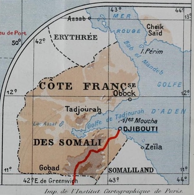 Côte française des Somali. Carte de 1923