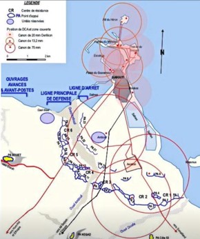 Cartes des fortifications dans la ville de Djibouti en 1940